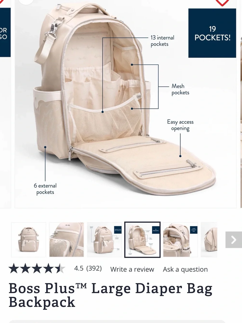 NWOT Itzy Ritzy OAT Diaperbag Backpack with Sun Charm